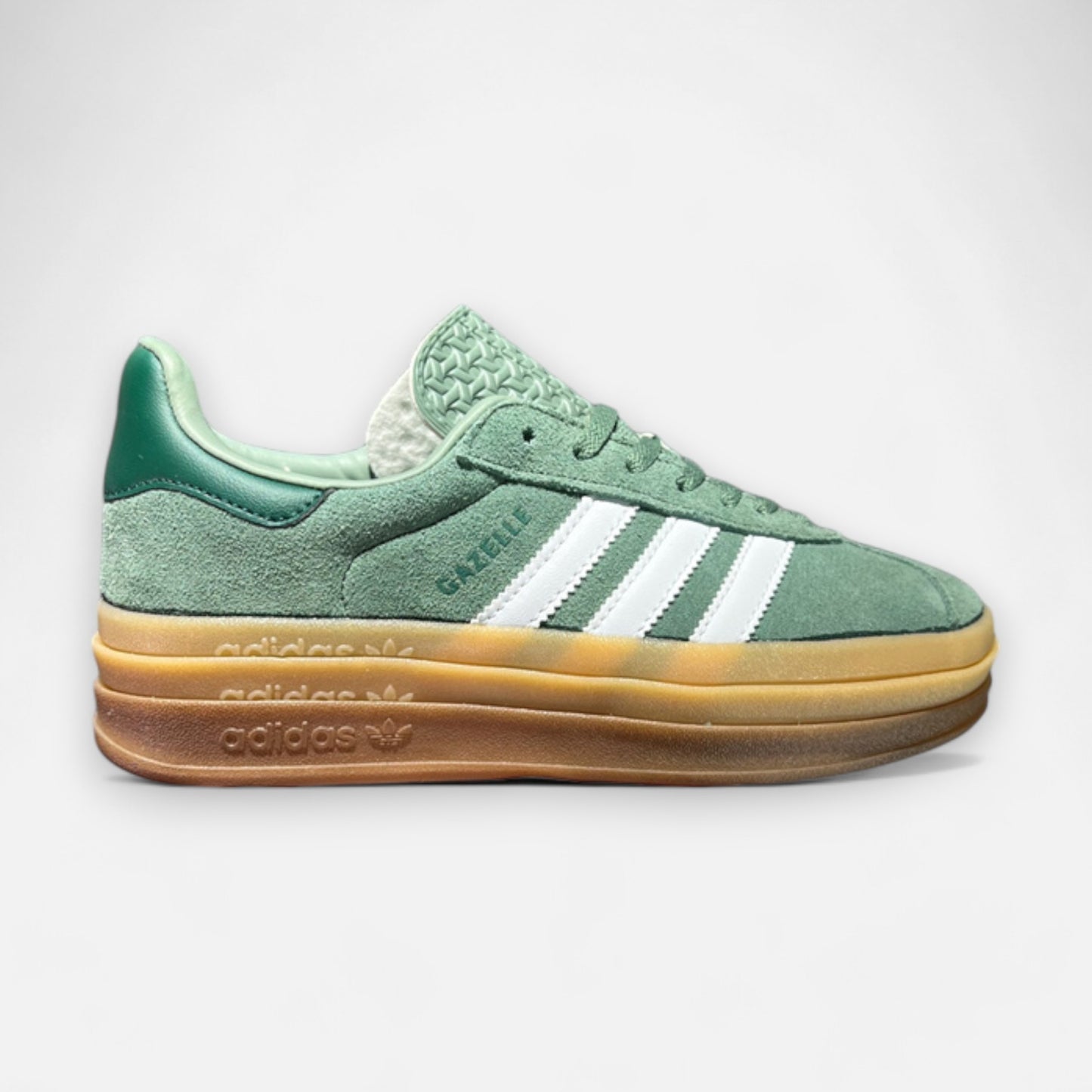 Adidas Gazelle Bold Silver Green Gum