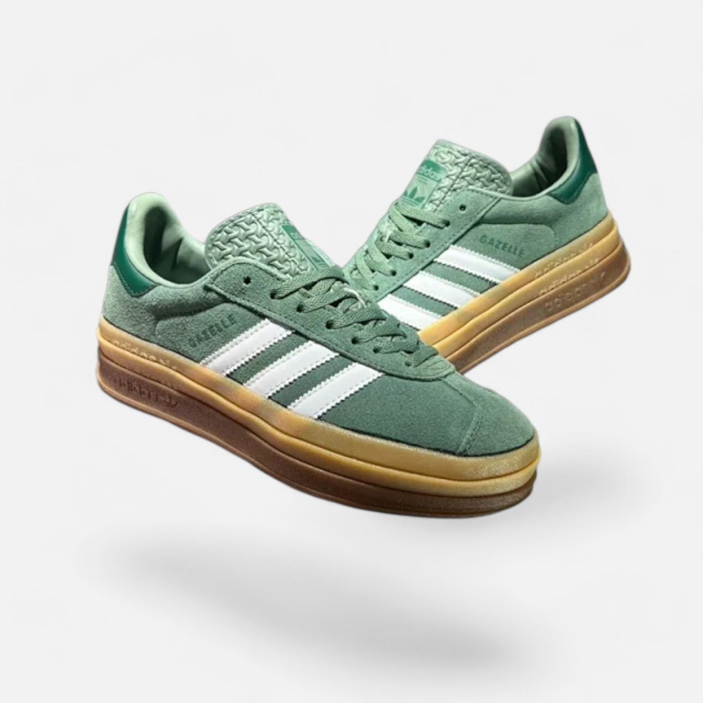 Adidas Gazelle Bold Silver Green Gum